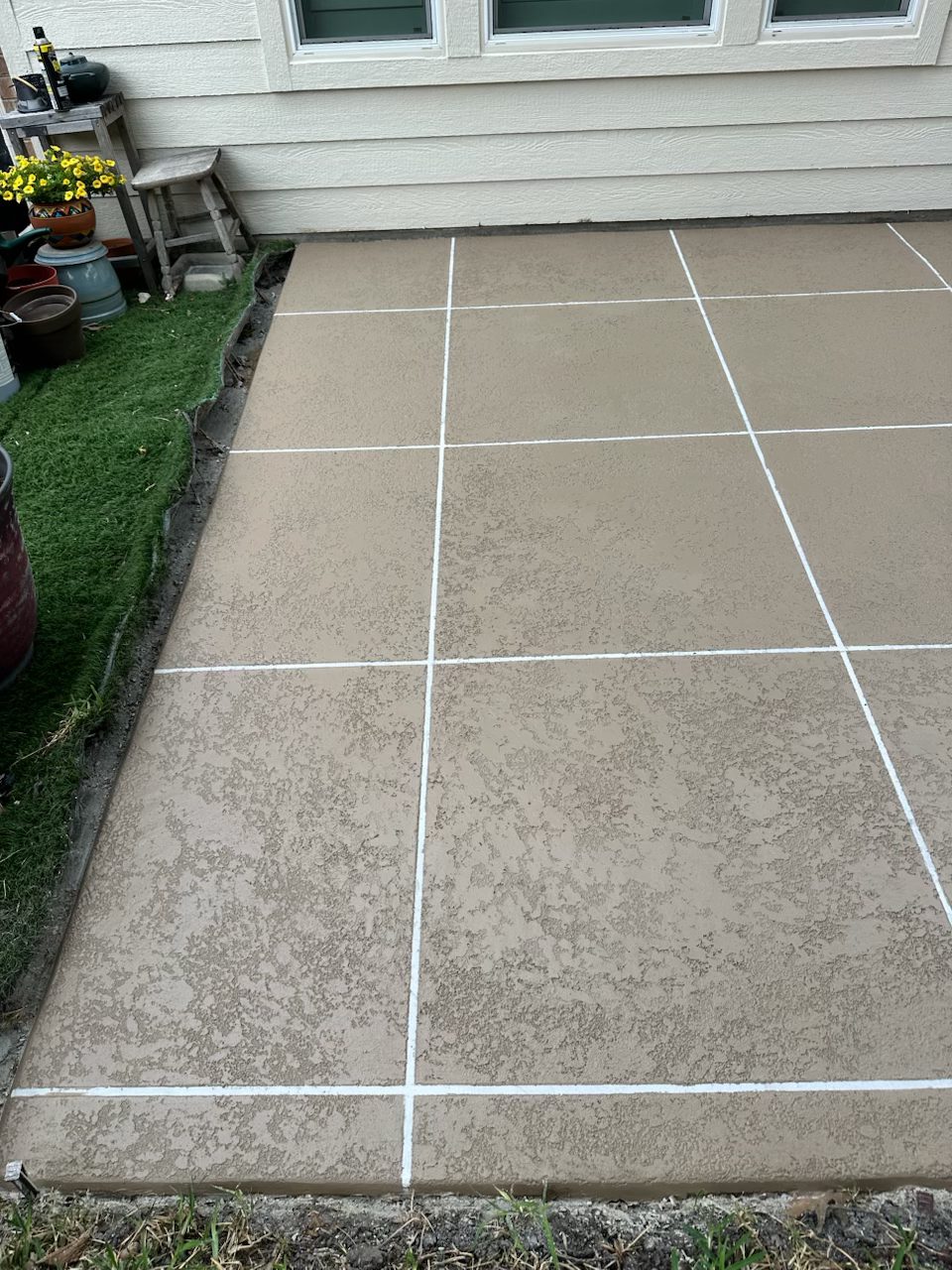Overlay on patio steps